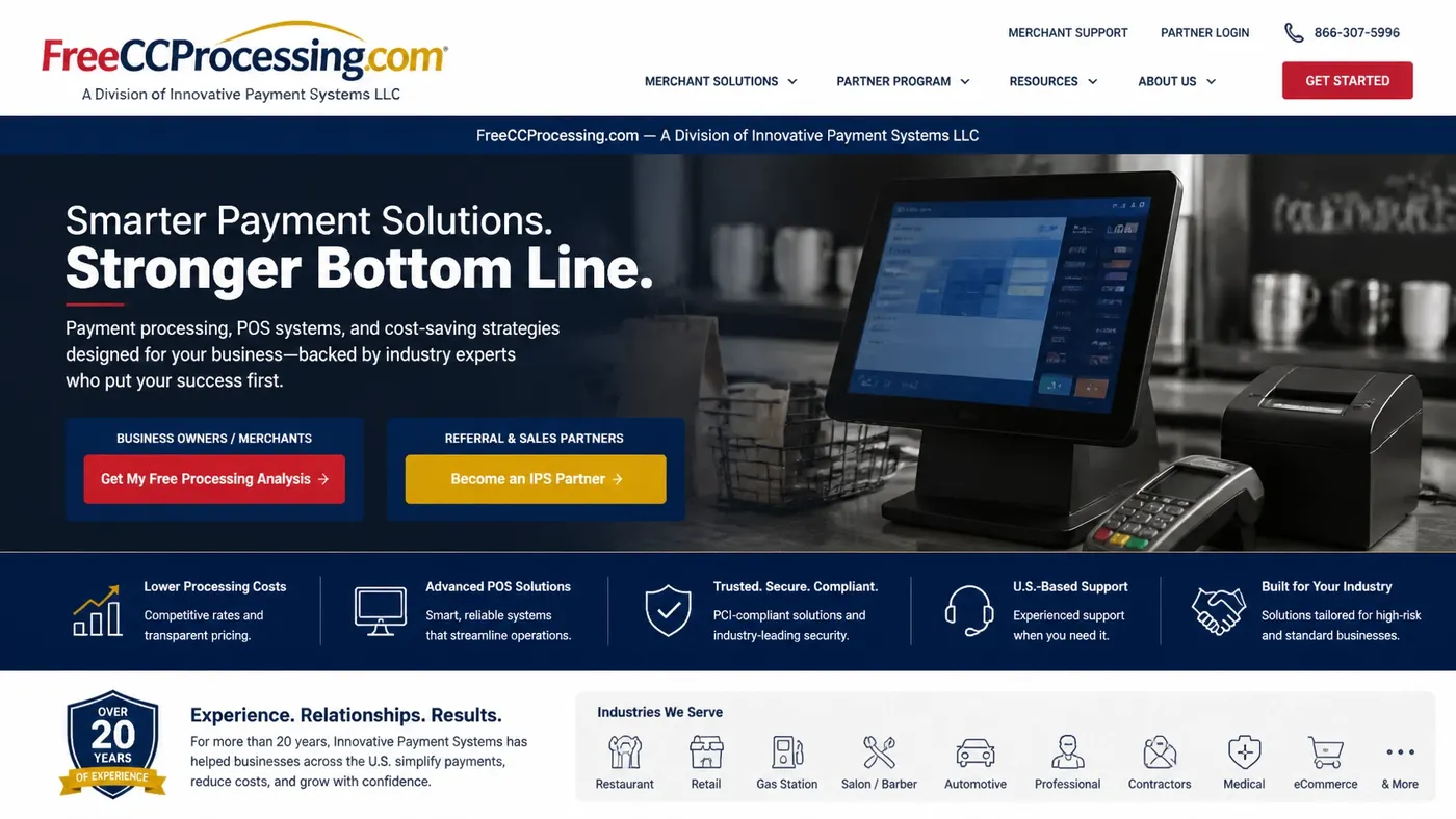 Business owner reviewing payment options at a counter